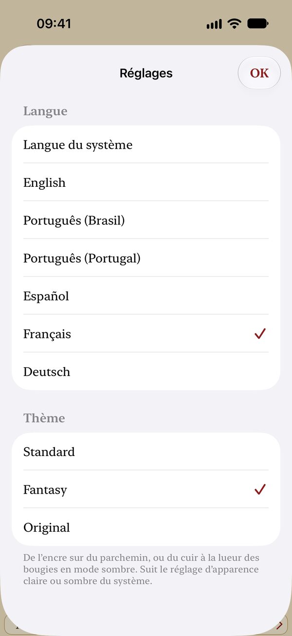 Réglages
